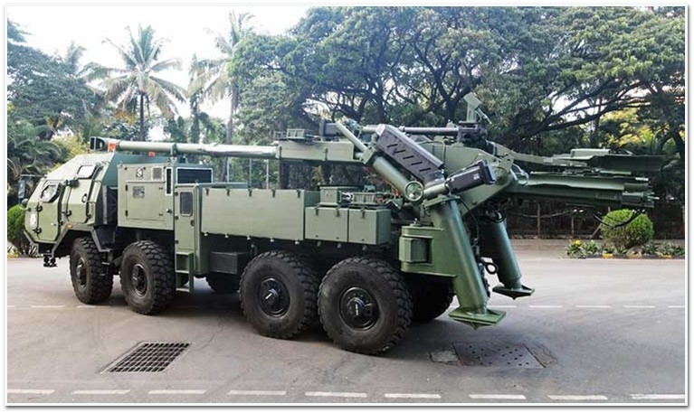 155mm 52 Caliber Gun System mounted on 8X8 High Mobility Vehicle